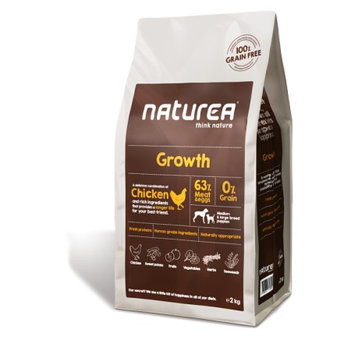 Naturea Grain Free Growth Chicken 12 kg – kurczak bez zbóż dla szc