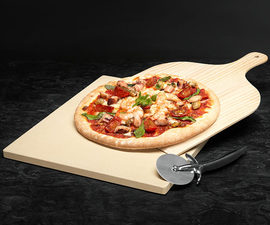 ✚ Zestaw do pieczenia pizzy: kamień + łopatka + nóż | Electrolux