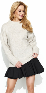 Sweter MAKADAMIA S63 - Beżowy melanż