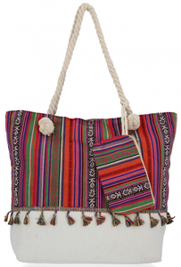 Modne Torebki Damskie Boho Style w rozmiarze XL Fioletowo Czerwona (kolory)
