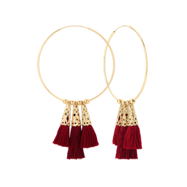 Kolczyki Boho Queen Burgundy