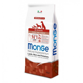MONGE ALL BREEDS PUPPY & JUNIOR JAGNIĘCINA Z RYŻEM I ZIEMNIAKAMI 12KG
