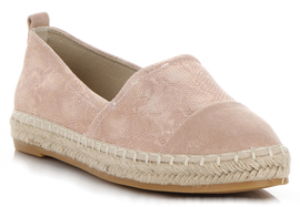 Stylowe Buty Damskie Espadryle w motyw węża renomowanej marki Lady Glory Pudrowy Róż (kolory)