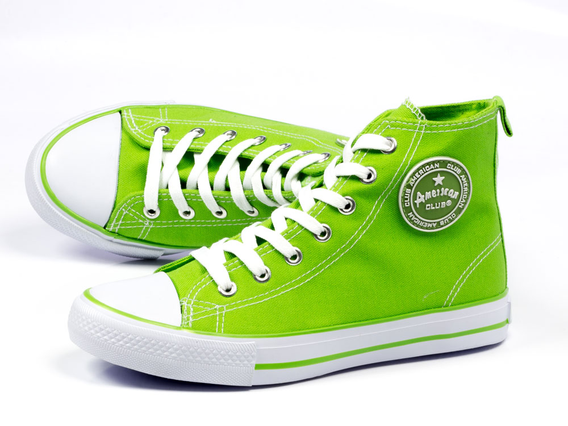 -55%Markowe trampki AMERICAN CLUB 9120 limonka