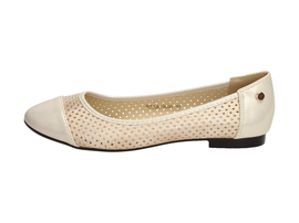 Złote baleriny, buty damskie WISHOT DP120