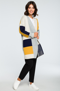 Geometryczny sweter kardigan bk011