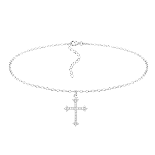Naszyjnik Crystal Cross Srebrny
