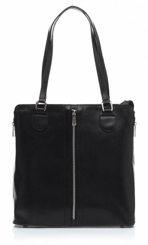 Klasyczna Torebka Skórzana Genuine Leather Czarna