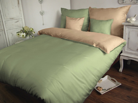 Pościel satynowa Sophia Premium krem+oliwka 21409/1 160x200
