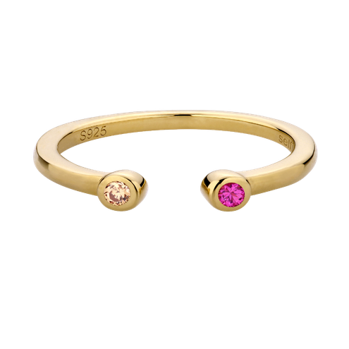 Knuckle ring Two Eyes Rose&Champagne
