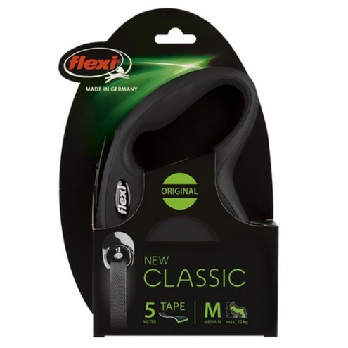 Flexi New Classic Smycz taśma M 5m czarna