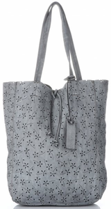 Torebki Skórzane ShopperBag włoskiej firmy VITTORIA GOTTI Jasno Szare (kolory)