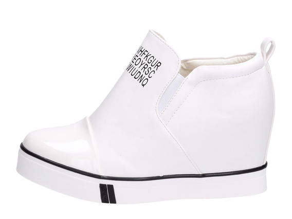Białe botki na koturnie sneakersy 252