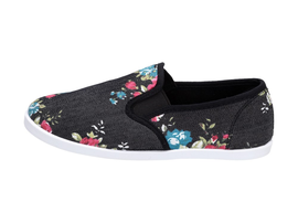 SLIP ON Czarne tenisówki dziecięce WISHOT 044