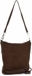 Torebki Skórzane Listonoszki firmy Genuine Leather Czekolada