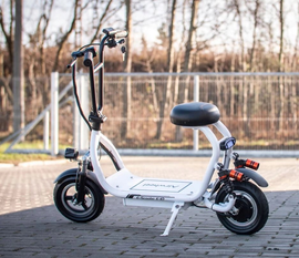 AirWheel Biała hulajnoga Elektryczna z siodełkiem K10, skuter z tempomatem