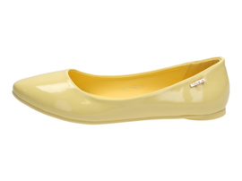Żółte baleriny lakierowane buty VICES 11037-26