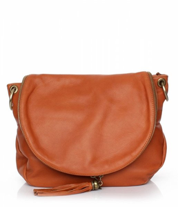 Włoska Listonoszka miękka skóra nat. Wysokiej jakości z kolekcji Genuine Leather ruda