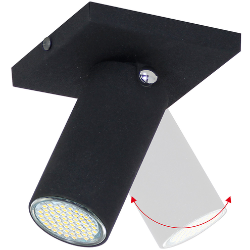 PLAFON KRÓTKI 1-PŁ SLIM II RUCHOMY BLACK 727PL/G1 Aldex