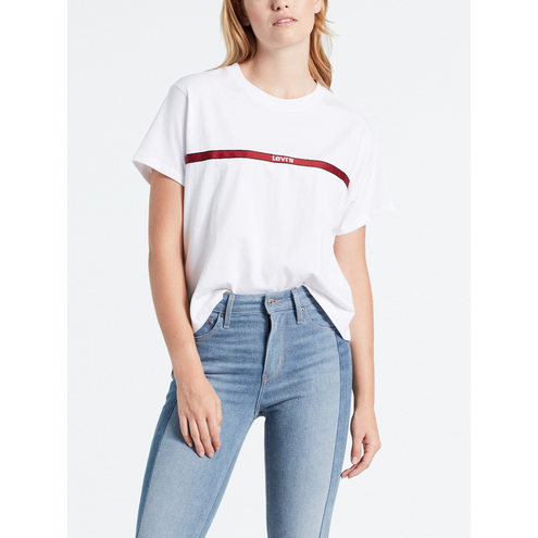 Levi's "Graphic Varsity Tee" Levi's Text Tape White