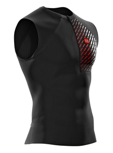 Compressport Trial Running Postural Tank Top | CZARNY - męska koszulka do biegania TSTRV3-TK99