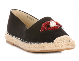 Modne Espadryle Damskie Czarne