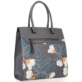 Eleganckie i Stylowe Torebki Damskie Kuferek w kwiaty firmy David Jones Szara (kolory)