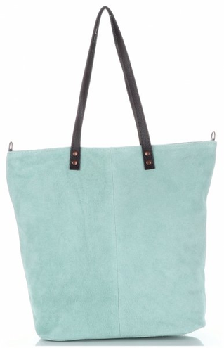 Torebki Skórzane typu ShopperBag firmy Vera Pelle Miętowe