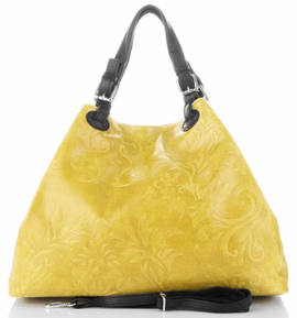 Torebki Skórzane ShopperBag marki Genuine Leather Żółte (kolory)