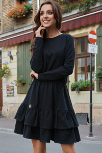 Sukienka casual z falbaną l273