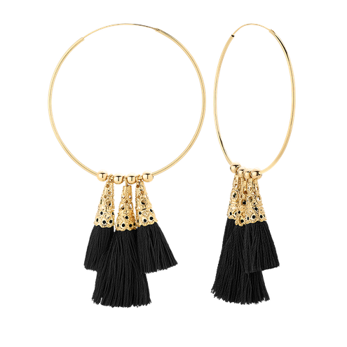 Kolczyki Boho Queen Black Gold