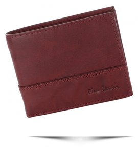 Pierre Cardin Skórzane Firmowe Portfele Męskie Bordowe (kolory)