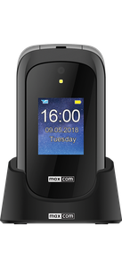 Maxcom telefon Comfort MM825 Czarny z klapką i stacją
