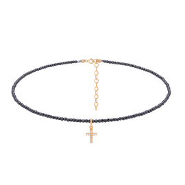 Choker Hematyt&Krzyżyk