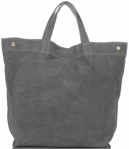 Torebki Skórzane ShopperBagi Szare (kolory)