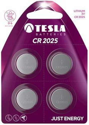 TESLA BATERIE CR2025 Blister 4sztuki
