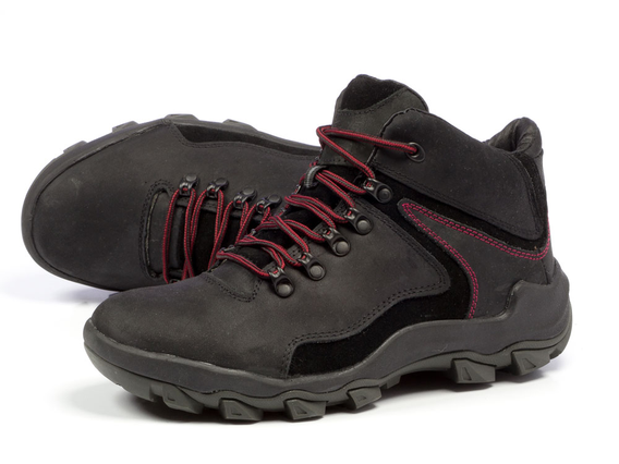 Czarne LEKKIE buty skórzane TREKKING 9W890