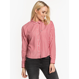 Tommy Jeans "Fluid Cropped Boxy Shirt" Red