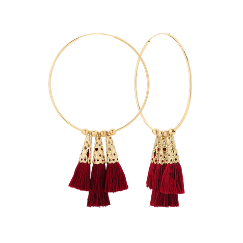 Kolczyki Boho Queen Burgundy