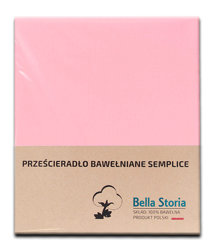 Prześcieradło bawełniane różowe Semplice 120x210