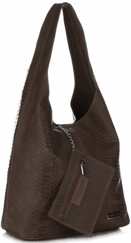 Torebki Skórzane typu ShopperBag firmy VITTORIA GOTTI Czekoladowe
