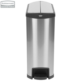 Kosz Slim Jim® Step-On 90L Metal stainless steel End Step Style / black