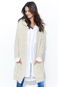 Sweter kardigan z kapturem ns36