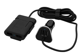 Blow ładowarka samochodowa - 2xUSB przód - 2xUSB tył - dostępne od ręki