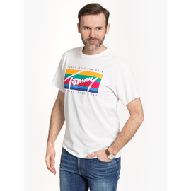 Tommy Jeans "Rainbow Box Tee" White