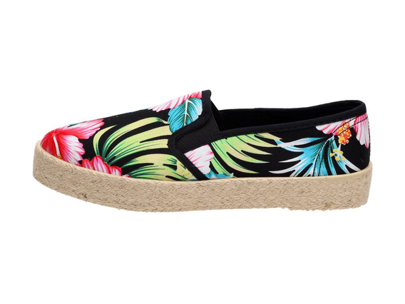 SLIP ON Czarne tenisówki damskie WISHOT 127FL