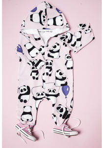 ONESIE Z KAPTUREM POWDER PANDA