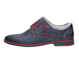 Skórzane POLSKIE buty męskie POLBUT 352 granat