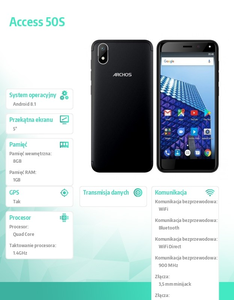 Archos Smartfon Access 50S Android 8.1 Go Edition Dual Sim 4G LTE