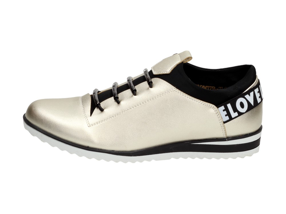 Złote półbuty, buty damskie VINCEZA 2553